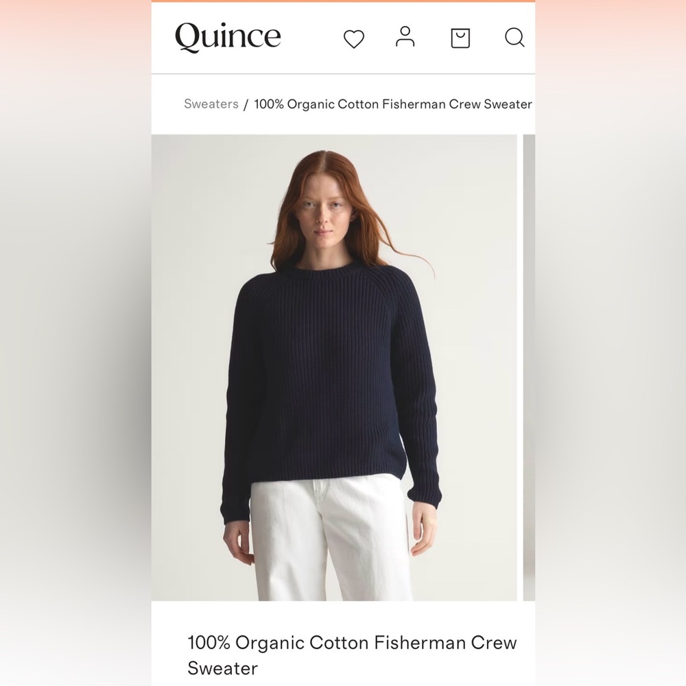 Quince 100% Organic Cotton Fisherman Crew Sweater